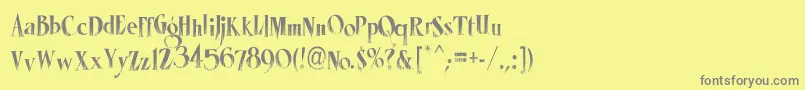LhfMisterSpookyCond Font – Gray Fonts on Yellow Background