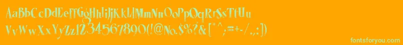 LhfMisterSpookyCond-Schriftart – Grüne Schriften auf orangefarbenem Hintergrund