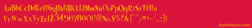 Шрифт LhfMisterSpookyCond – оранжевые шрифты на красном фоне