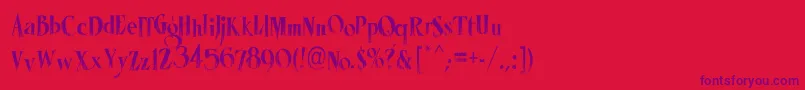 フォントLhfMisterSpookyCond – 赤い背景に紫のフォント