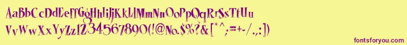 fuente LhfMisterSpookyCond – Fuentes Moradas Sobre Fondo Amarillo