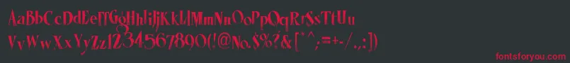 Czcionka LhfMisterSpookyCond – czerwone czcionki na czarnym tle