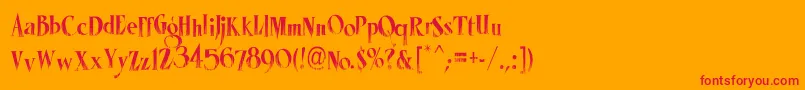 Шрифт LhfMisterSpookyCond – красные шрифты на оранжевом фоне