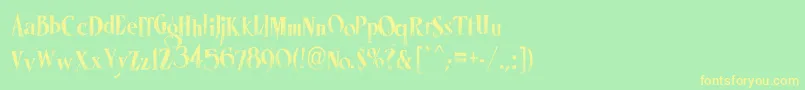 Шрифт LhfMisterSpookyCond – жёлтые шрифты на зелёном фоне