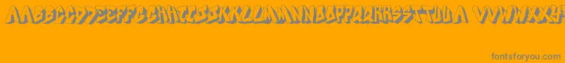 DocallismeOnStreet-Schriftart – Graue Schriften auf orangefarbenem Hintergrund