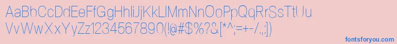 フォントNeogramUltralightcnd – ピンクの背景に青い文字