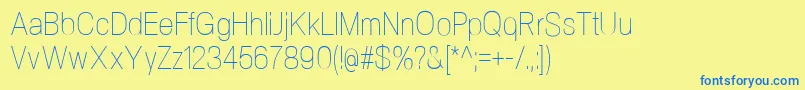 NeogramUltralightcnd Font – Blue Fonts on Yellow Background