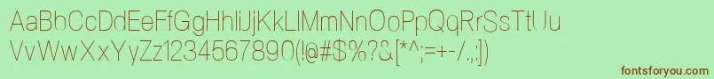 NeogramUltralightcnd-fontti – ruskeat fontit vihreällä taustalla