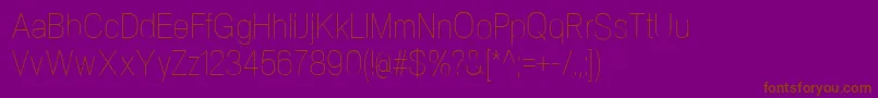 フォントNeogramUltralightcnd – 紫色の背景に茶色のフォント