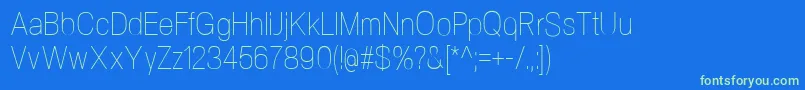 NeogramUltralightcnd Font – Green Fonts on Blue Background