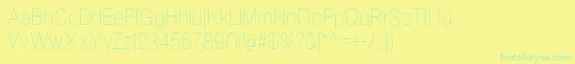 NeogramUltralightcnd-fontti – vihreät fontit keltaisella taustalla