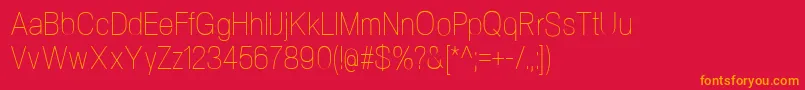 NeogramUltralightcnd Font – Orange Fonts on Red Background