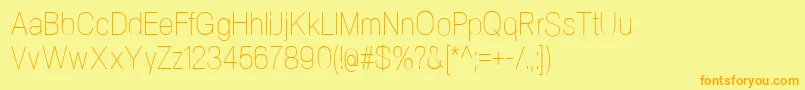 NeogramUltralightcnd Font – Orange Fonts on Yellow Background