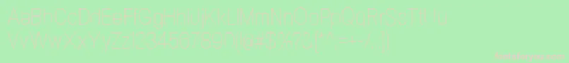 NeogramUltralightcnd-fontti – vaaleanpunaiset fontit vihreällä taustalla