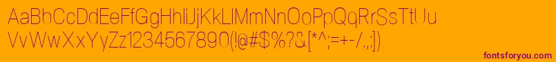NeogramUltralightcnd Font – Purple Fonts on Orange Background