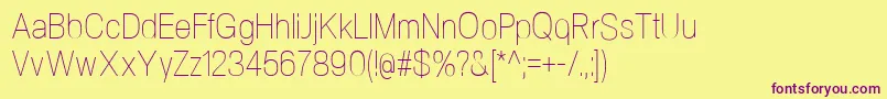 NeogramUltralightcnd Font – Purple Fonts on Yellow Background