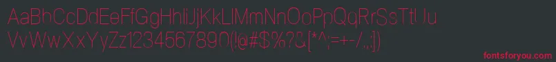 フォントNeogramUltralightcnd – 黒い背景に赤い文字