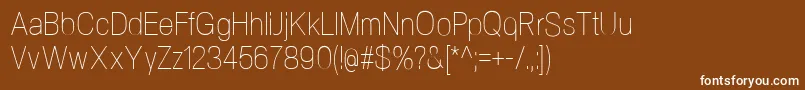 NeogramUltralightcnd Font – White Fonts on Brown Background