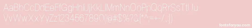 NeogramUltralightcnd-fontti – valkoiset fontit vaaleanpunaisella taustalla