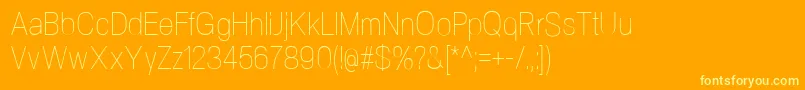 NeogramUltralightcnd Font – Yellow Fonts on Orange Background