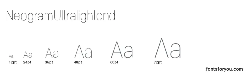 NeogramUltralightcnd Font Sizes