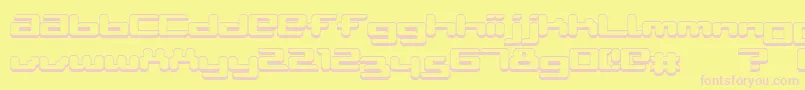 フォントAblattiveShadow – ピンクのフォント、黄色の背景