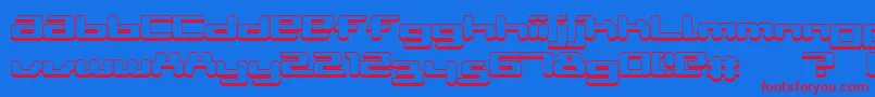 AblattiveShadow-fontti – punaiset fontit sinisellä taustalla