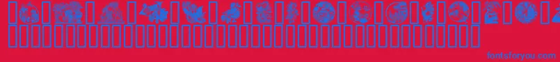 GeChineseArt Font – Blue Fonts on Red Background