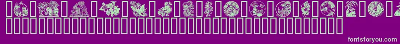 フォントGeChineseArt – 紫の背景に緑のフォント