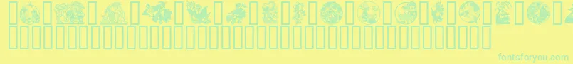 More about GeChineseArt Font GeChineseArt Font – Green Fonts on Yellow Background