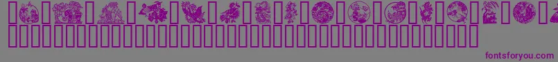 フォントGeChineseArt – 紫色のフォント、灰色の背景