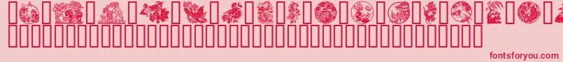 GeChineseArt-Schriftart – Rote Schriften auf rosa Hintergrund