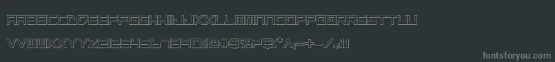 Fonte LowGunScreenBold3D – fontes cinzas em um fundo preto