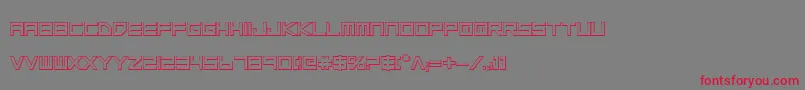 Czcionka LowGunScreenBold3D – czerwone czcionki na szarym tle