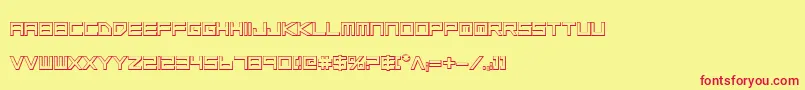 LowGunScreenBold3D Font – Red Fonts on Yellow Background