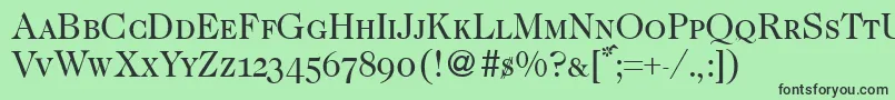 Caslon335smcRegular Font – Black Fonts on Green Background