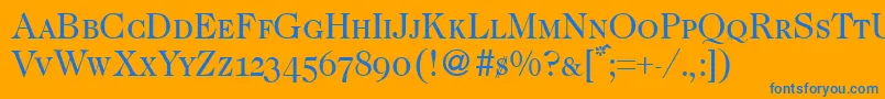 Caslon335smcRegular Font – Blue Fonts on Orange Background