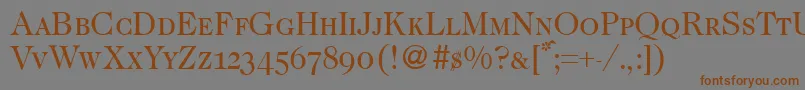 Caslon335smcRegular Font – Brown Fonts on Gray Background