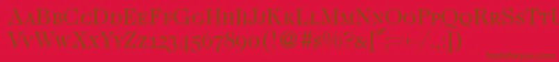 Caslon335smcRegular Font – Brown Fonts on Red Background