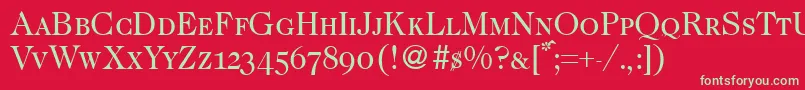 fuente Caslon335smcRegular – Fuentes Verdes Sobre Fondo Rojo