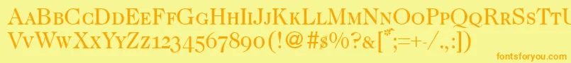 Caslon335smcRegular Font – Orange Fonts on Yellow Background