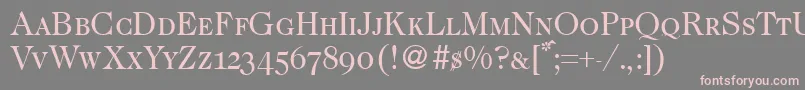 Caslon335smcRegular Font – Pink Fonts on Gray Background