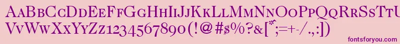 Caslon335smcRegular Font – Purple Fonts on Pink Background
