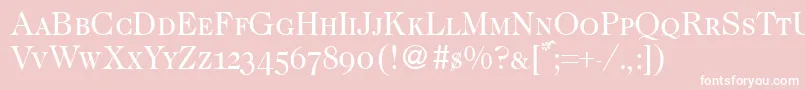 Caslon335smcRegular Font – White Fonts on Pink Background