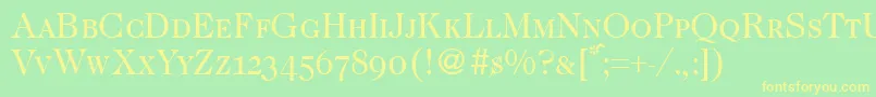 Caslon335smcRegular Font – Yellow Fonts on Green Background