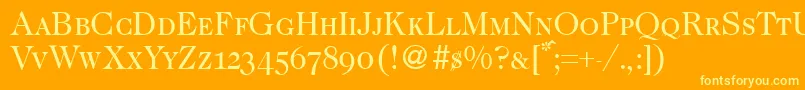 Caslon335smcRegular Font – Yellow Fonts on Orange Background