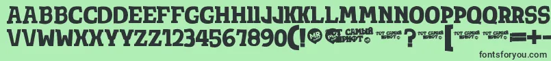 Totsamshrift Font – Black Fonts on Green Background