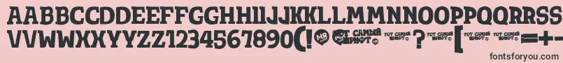 フォントTotsamshrift – ピンクの背景に黒い文字
