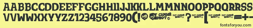 Totsamshrift Font – Black Fonts on Yellow Background