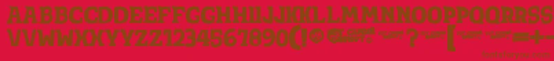 Totsamshrift Font – Brown Fonts on Red Background